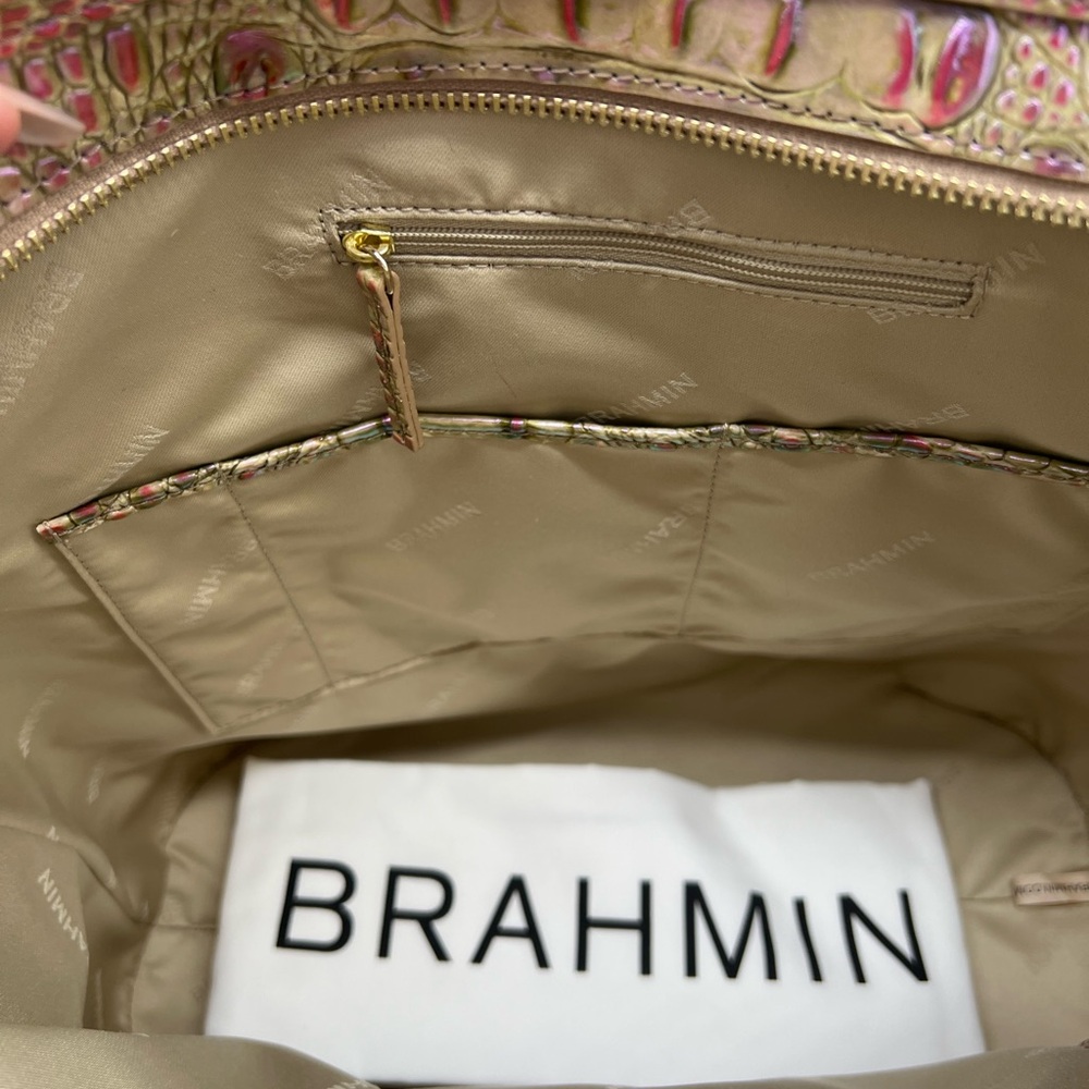 Brahmin Iridescent Multi Croc-Embossed Tote with Gold Hardware - Picture 9 of 12